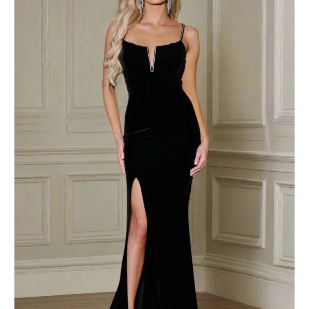 Source Unknown Black Velvet Wedding Dress